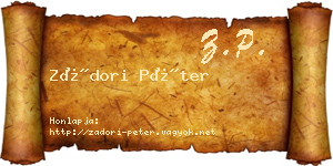 Zádori Péter névjegykártya